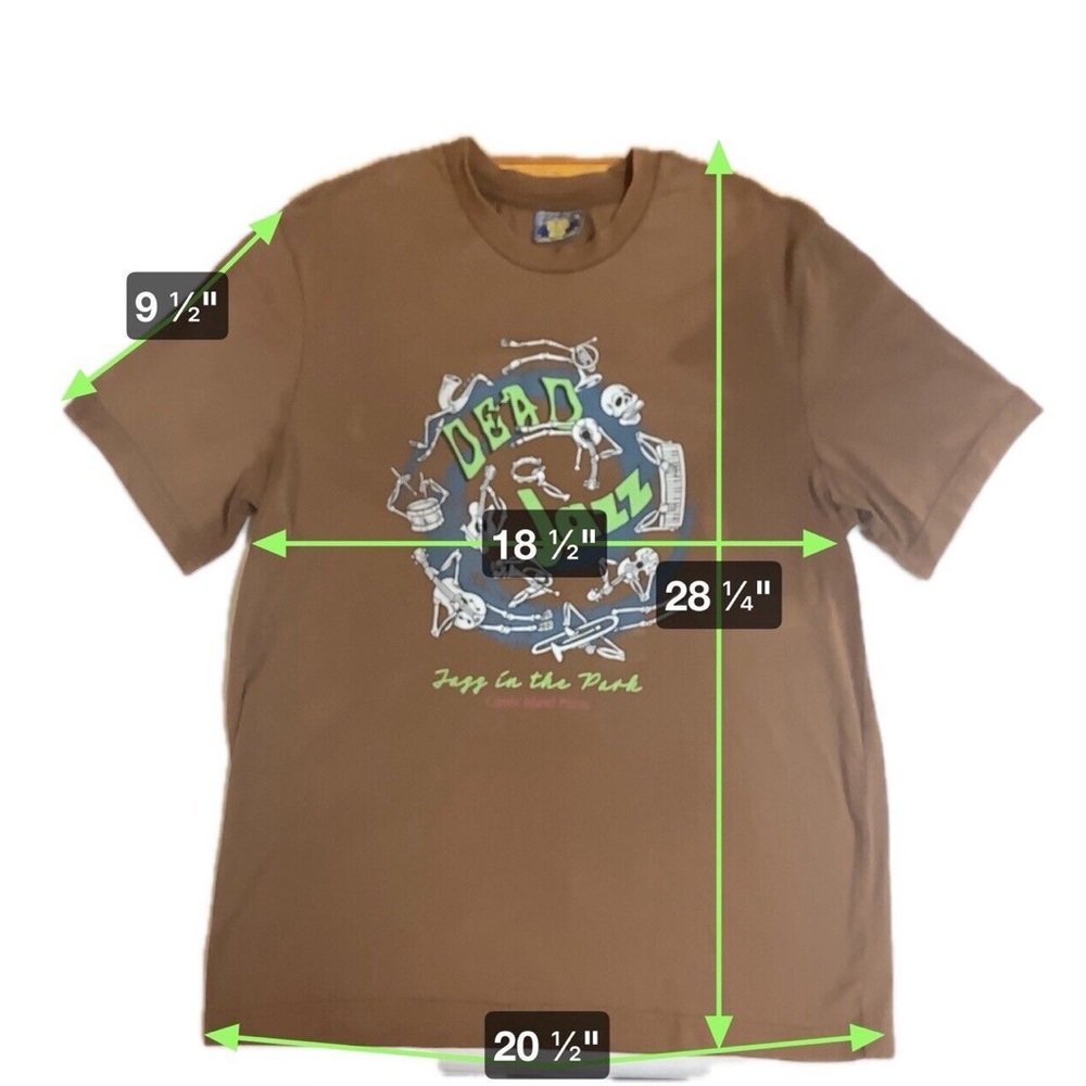 Coney Island Picnic T Shirt Sz M Dead Jazz In The Park Brown Cotton Short Sleeve